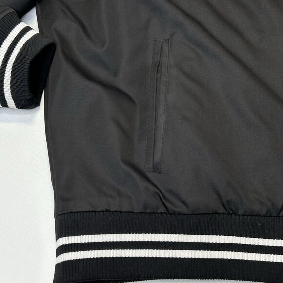 True Religion Jacket Mens 2XL Button Snap Satin Bomber Black Horseshoe Logo - Picture 10 of 16